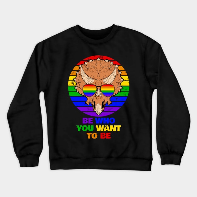 LGBTQ Funny Triceratops Crewneck Sweatshirt by NicGrayTees
